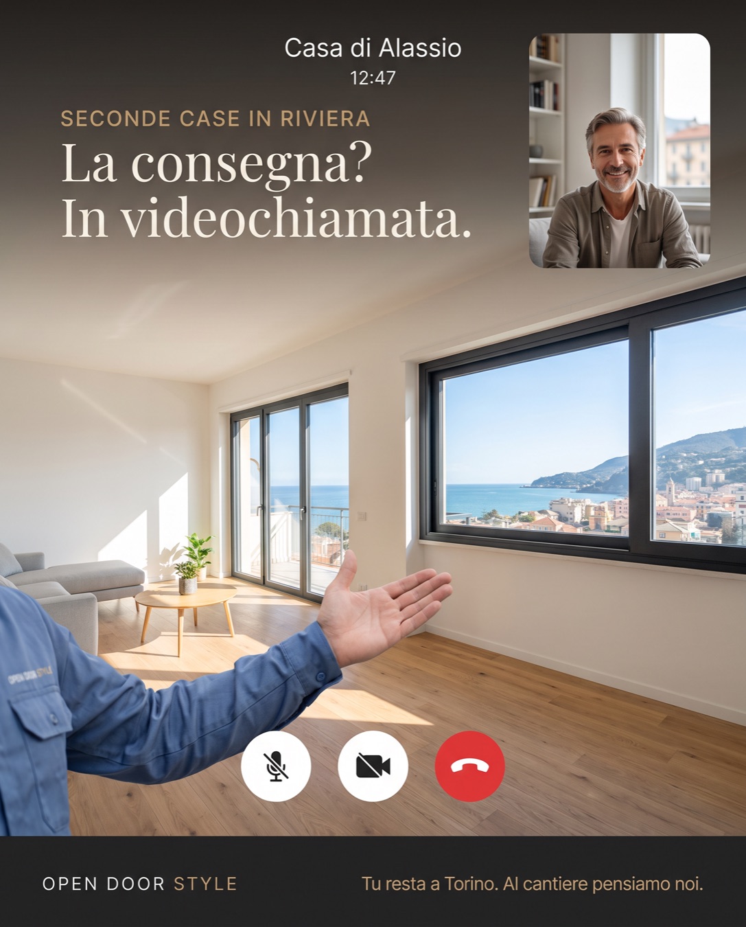 Consegna in videochiamata di una casa sulla Riviera